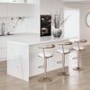 Modern 180 cm Glossy Sintered Stone Kitchen Island with Storage, White