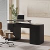 Bureau assis-debout Velign 152 cm noir avec rangement à 2 portes