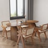 1800mm Japandi Dining Table & 4 Walnut Japandi Rattan Dining Chairs Solid Wood Frame