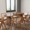 Dining Set 70.9" Japandi Dining Table Walnut with 6 Chairs