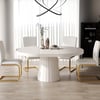 Japandi 100 cm – 140 cm Extendable Round-to-Oval Wood Dining Table–Warm White, Seats 4-6