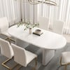 Mesa de comedor blanca de 1600 mm a 2000 mm, juego de 4 sillas de comedor