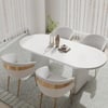 1600mm-2000mm White Dining Table & 4 Dining Chairs Set