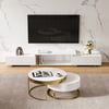 Suporte de TV extensível brilhante e conjunto de mesa de café Nesting