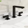 Rubinetto per lavabo da bagno nero opaco diffuso a doppia maniglia in ottone massiccio