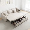 2100 mm Convertible Bed Full Sleeper Sofa Leath-aire Upholstered Storage with Speaker
