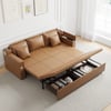 Modern 2108 mm Queen 3-Seater PU Leather Sleeper Sofa with Speaker & USB