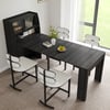1800mm Black Dining Table & 4 Dining Chairs Set
