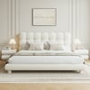 Bubbou Queen Boucle Upholstered Platform Bed with Bubble Headboard