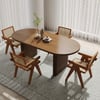 1600mm-2000mm Walnut Dining Table 4 Dining Chairs Set