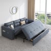 188 cm 2-Seater Faux Leather Pull-out Sleeper Sofa with Storage and Side Pockets