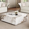 39" Square Sintered Stone Block Coffee Table With Storage