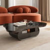 Table basse forme nuage irrégulière 130 cm en pierre frittée avec rangement - noir