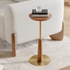 230mm Round Walnut Mid Century Drink Table