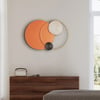 Décoration murale moderne à grands cercles géométriques en métal, décoration murale à suspendre unique pour la maison et le salon