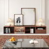 2400 mm Modular TV Lowboard Made of Walnut Wood with Storage Space