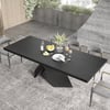 Farmhouse 79"–94" Extendable Rectangular Black Dining Table, Seats 6–8