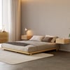 Japanese Style Queen Floor Wood Bed in Natural