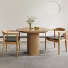 Japandi Round Wooden Dining Table in Walnut for 2–4 People, 100 cm