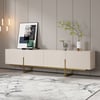 Grovyn 94" Sintered Stone Top Fluted TV Stand with Spacious Cabinets