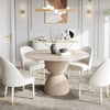 47.2" Modern Style Round Sintered Stone Dining Table Seats 4-6 People