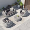 Cocaro 4-Piece Garden Rope Weave Sofa Set with Coffee Table in Gray