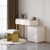 Extendable Pewter Sintered Stone Top Dressing Table with 5 Drawers