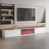87" Sintered Stone LED Flame TV Stand with 2 Drawers