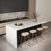 Modern 183 cm Glossy Sintered Stone Kitchen Island with Storage, White & Black