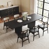 1400 mm — 2200 mm, table à manger extensible, noire, pour 4 à 8 personnes