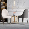 Darg White & Gray PU Leather Dining Chair with Upholstered, 2 Pieces