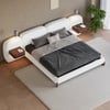 Curva 180 cm Boucle Bed with Headboard & Floating Smart Nightstand Set