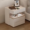 Vailora Sintered-Stone-Top 2-Drawer Nightstand with Sensor Light & Wireless Charger, Set of 2