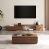 Fero Mid Century Extendable Walnut TV Stand & Block Coffee Table Set