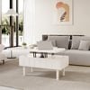 Modern White Lift Top Coffee Table Extendable with Storage