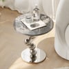 500mm Round Faux Marble Top Chrome Base Silver Side Table