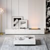 87" Sintered Stone Electric Fireplace Humidifier TV Stand & 39" Coffee Table Set