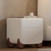 Curva Boucle 2-Drawer Bedside Table with Walunt Wood Legs and USB Port