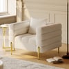 Axial Boucle Upholstered Accent Chair in Gold Finish