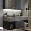 Modern 900 mm Floating Washbasin with Sintered Stone Sink and 2 Drawers