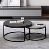 Fero 60 cm - 80 cm Black Round Nesting Coffee Table