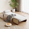 71 cm 1-Seater Velvet & Rattan Convertible Sleeper Chair