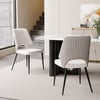 Set of 2 Modern Performance Leather Upholstery Dining Chairs Off White&Gray
