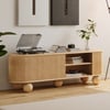 Stria 1800mm Oval Ash Wood Fluted TV Stand with Storage