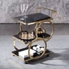 25.6" Modern 3-Tier Bar Cart Black & Gold