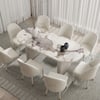 Modern 79"-95" Extendable Oval White Glossy Sintered Stone Dining Table, Seats 6-10