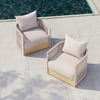 Costra Outdoor Aluminum & Rope Weave Swivel Lounge Chair in Ivory, Set of 2