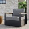 Fauteuil de jardin pivotant Tevara en teck et aluminium, gris