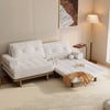 79" Queen 3-Seater Leather Convertible Futon Bed with Side Table