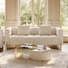 Axial 79" Boucle Fluted Sofa Set & Glass Top Nesting Coffee Table